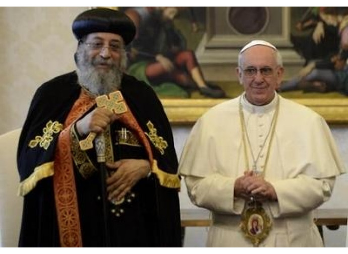 Papa Francesco con Tawadros II Papa Francesco con Tawadros II